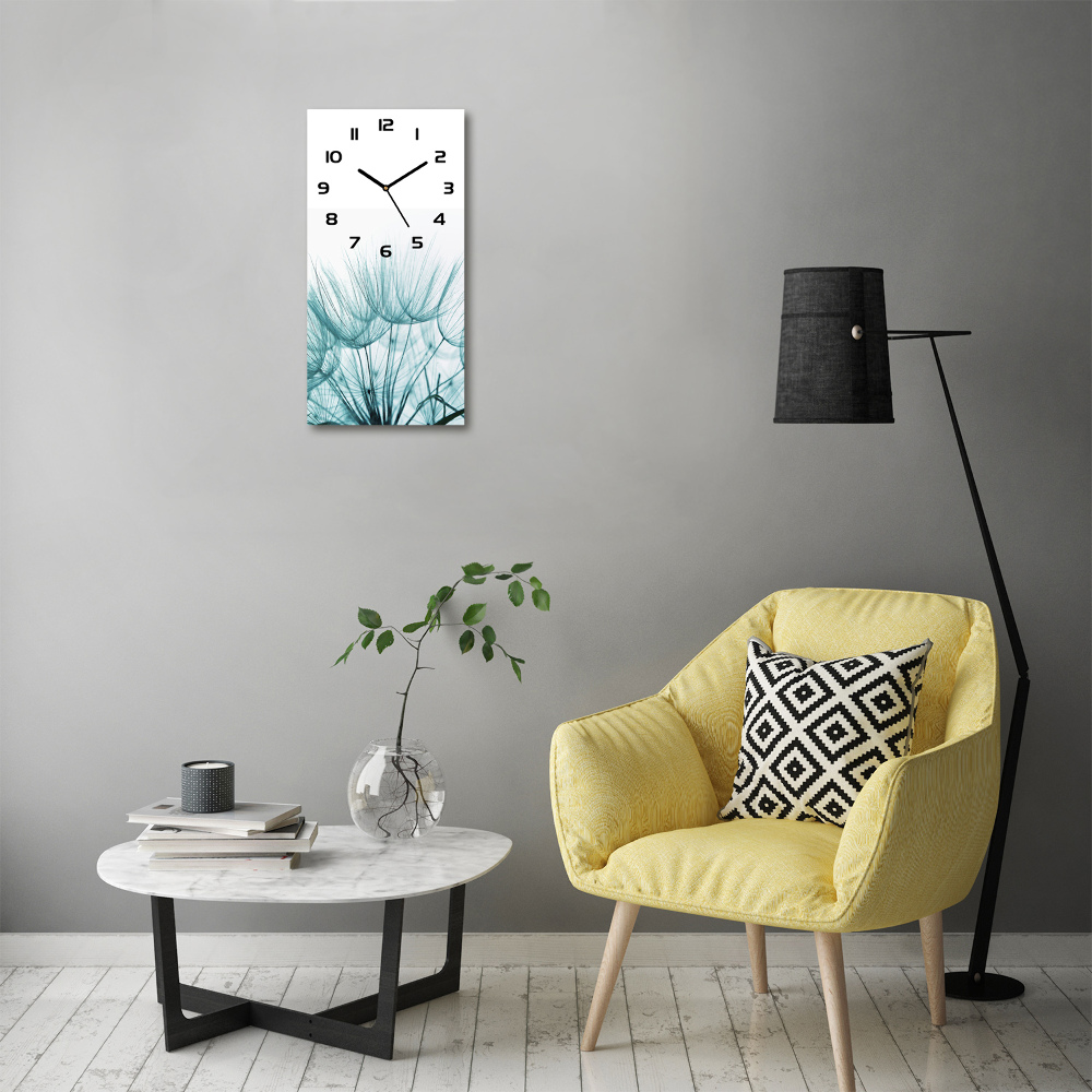 Vertical rectangular wall clock Dandelion seeds