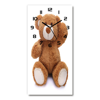 Vertical rectangular wall clock Teddy bear