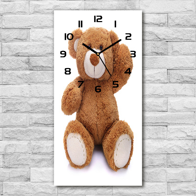 Vertical rectangular wall clock Teddy bear