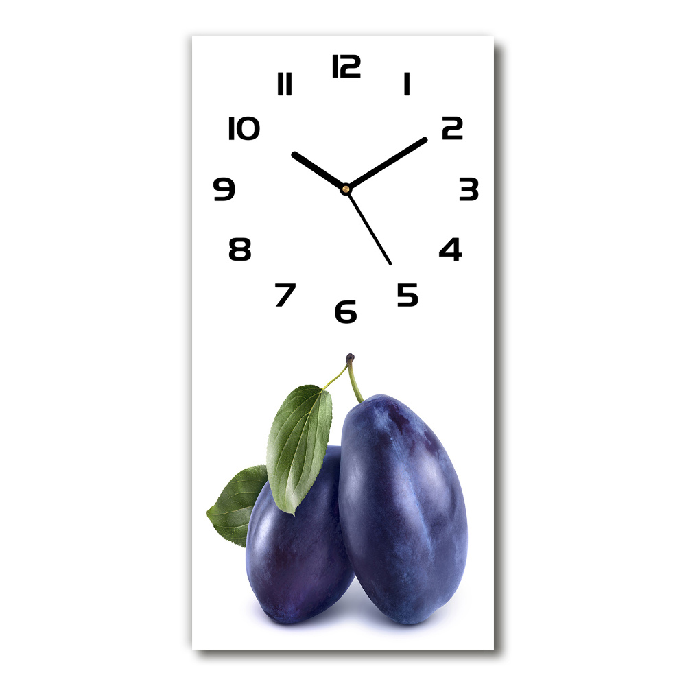 Modern vertical wall clock Plums