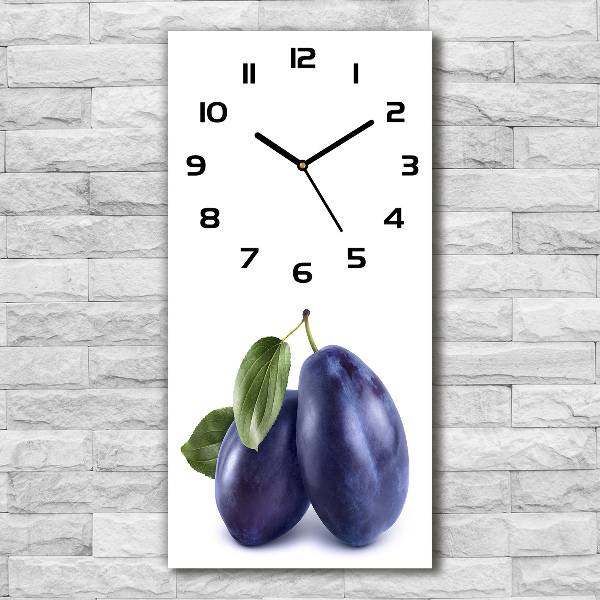 Modern vertical wall clock Plums