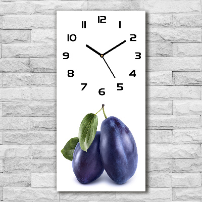 Modern vertical wall clock Plums