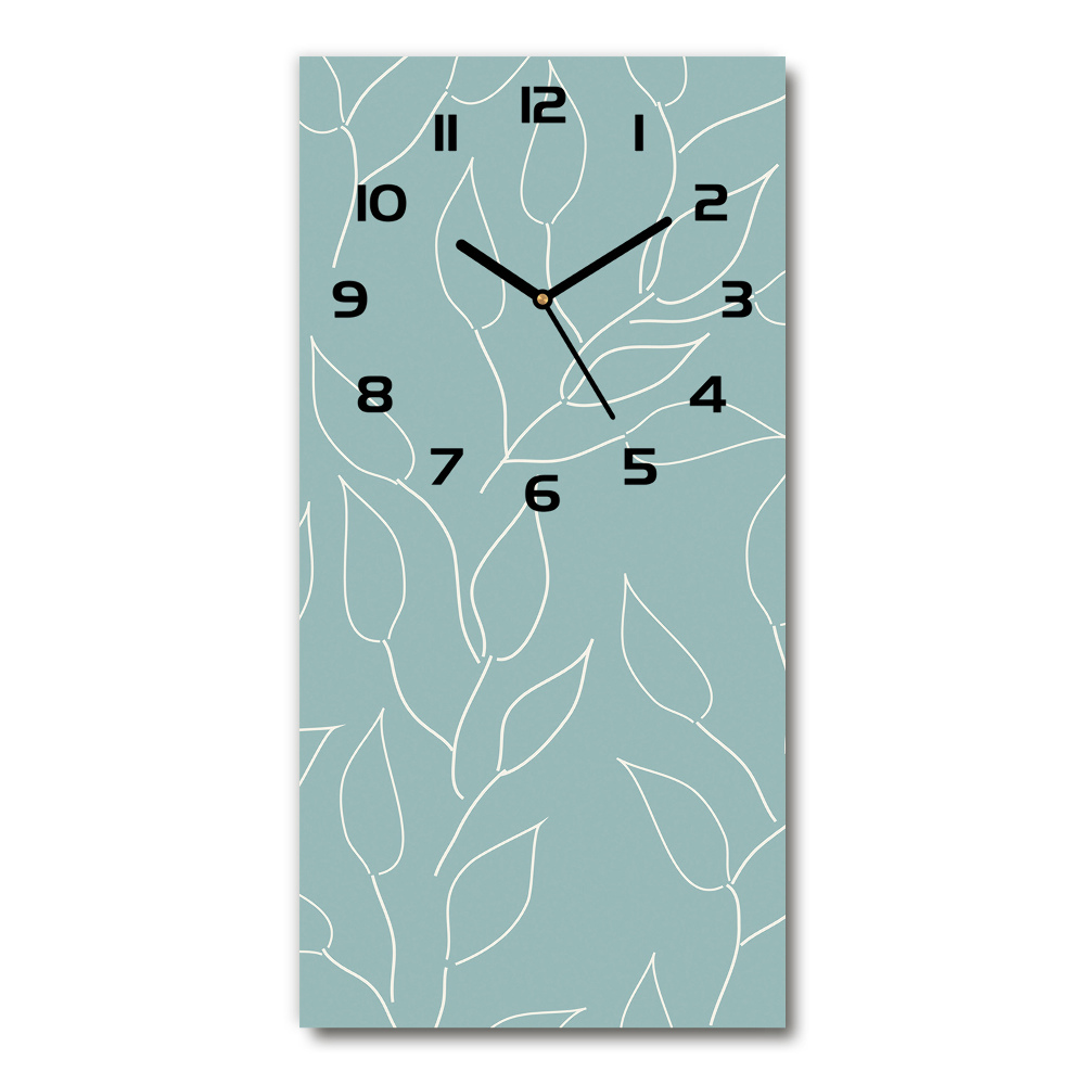 Vertical wall clock Leaves