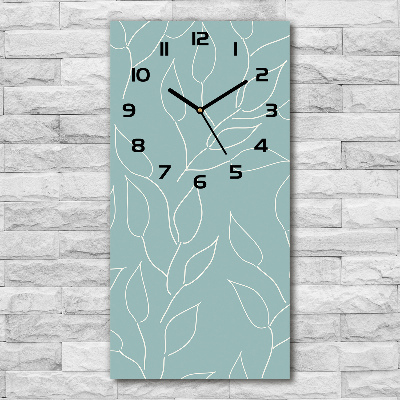 Vertical wall clock Leaves