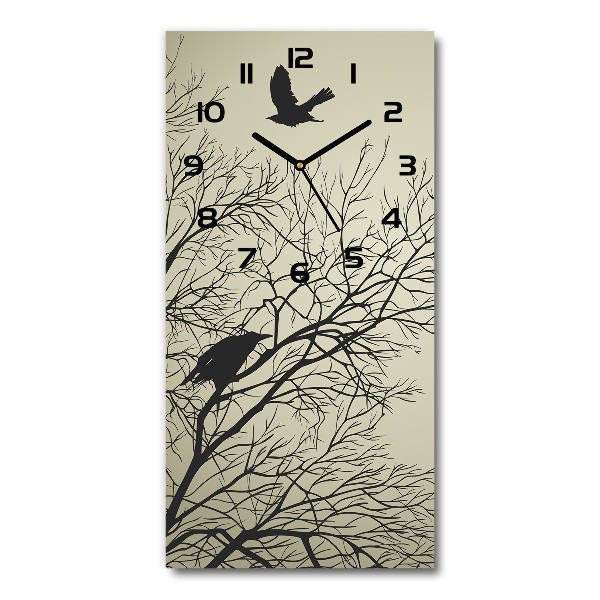 Vertical rectangular wall clock Crows