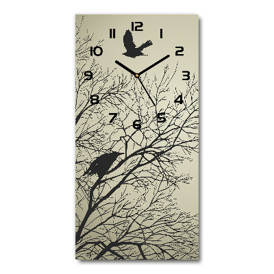 Vertical rectangular wall clock Crows