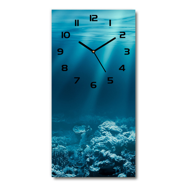 Modern vertical wall clock Underwater world