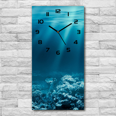 Modern vertical wall clock Underwater world