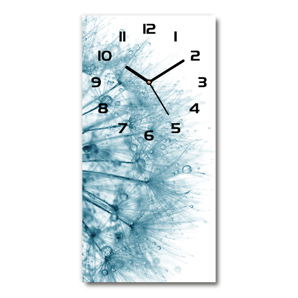 Vertical rectangular wall clock Dandelion seeds