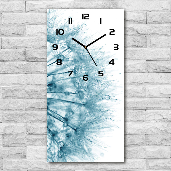 Vertical rectangular wall clock Dandelion seeds