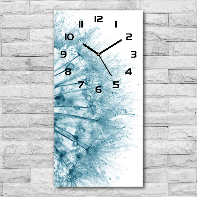 Vertical rectangular wall clock Dandelion seeds