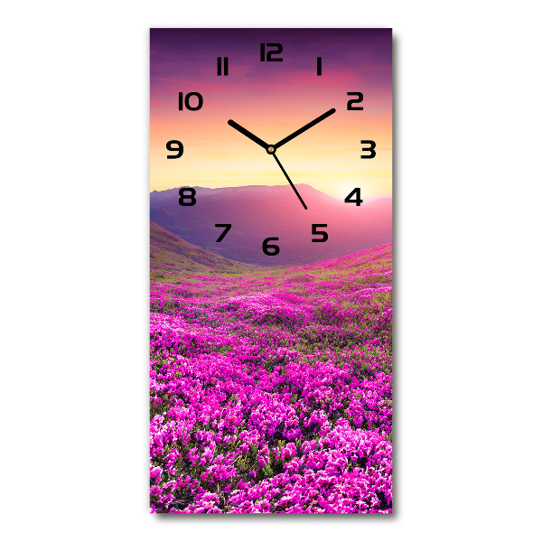 Vertical rectangular wall clock Rhododendron mountains