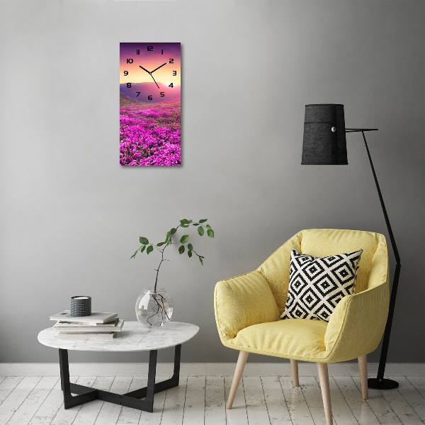 Vertical rectangular wall clock Rhododendron mountains