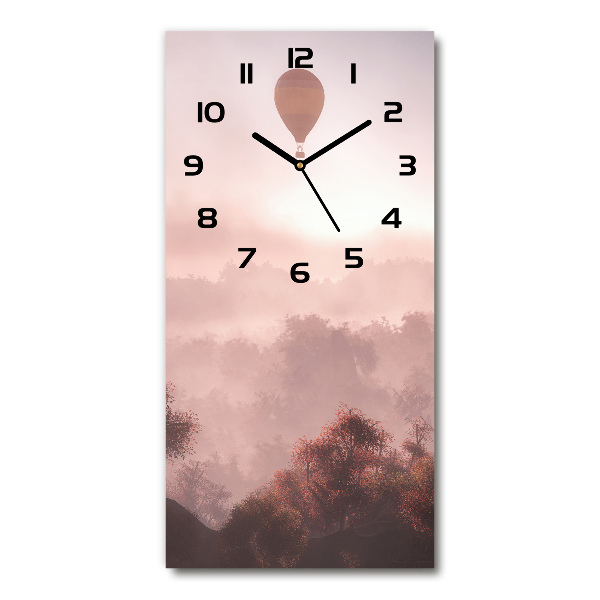 Modern vertical wall clock Flying forest balloon