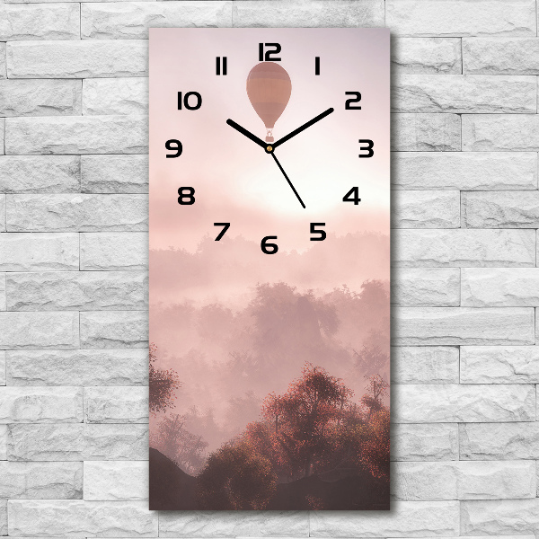 Modern vertical wall clock Flying forest balloon