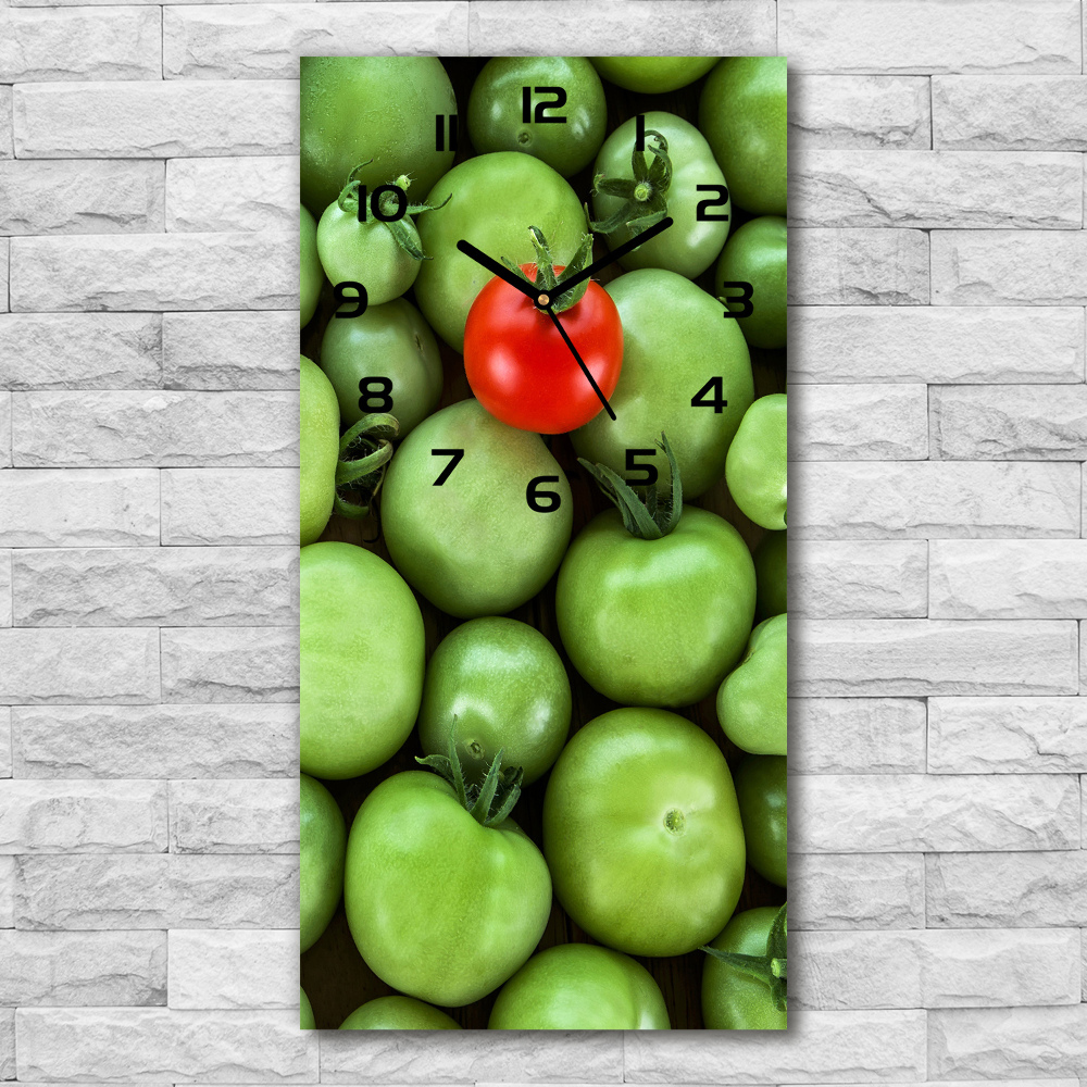 Vertical rectangular wall clock Red tomato