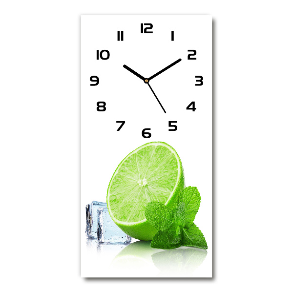 Vertical wall clock Lime and ice