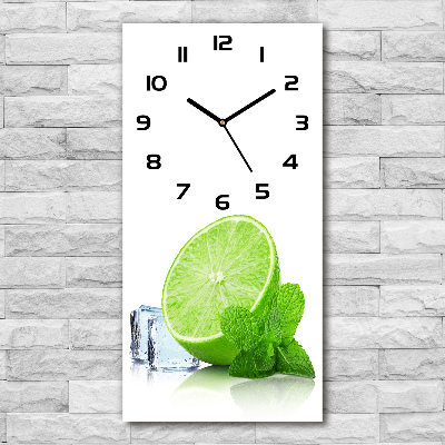 Vertical wall clock Lime and ice