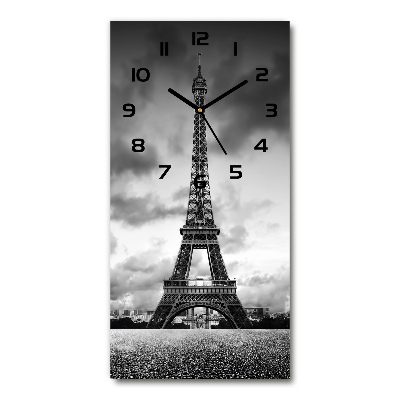 Vertical wall clock Eiffel Paris tower