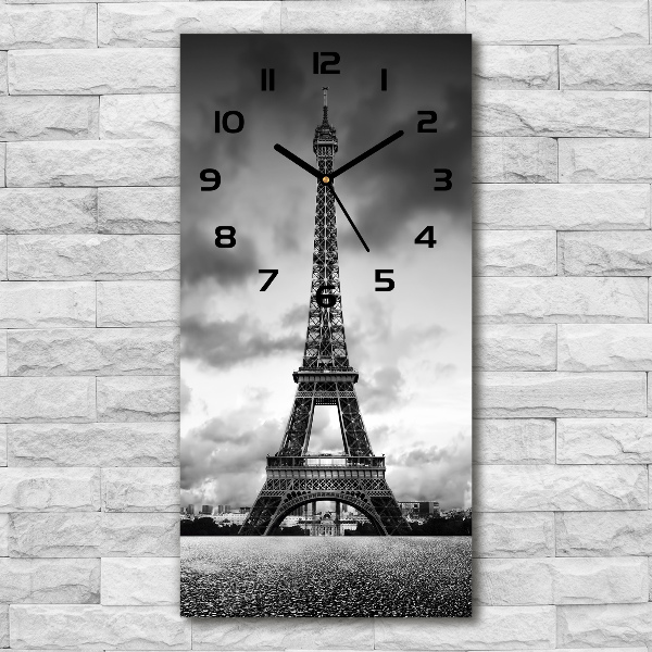 Vertical wall clock Eiffel Paris tower