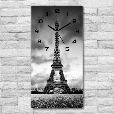 Vertical wall clock Eiffel Paris tower