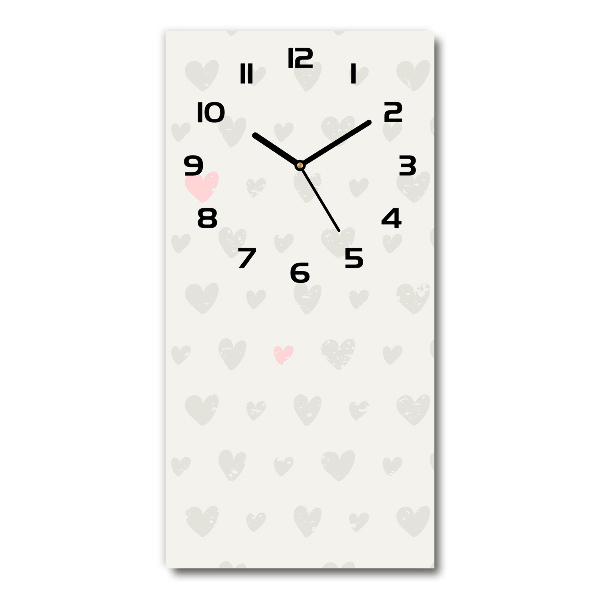 Modern vertical wall clock Heart background