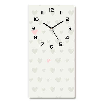 Modern vertical wall clock Heart background