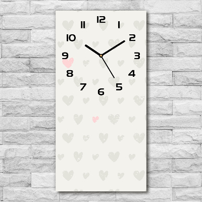 Modern vertical wall clock Heart background