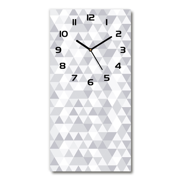 Vertical rectangular wall clock Gray triangles