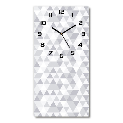 Vertical rectangular wall clock Gray triangles