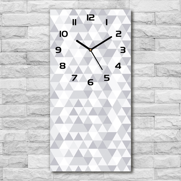 Vertical rectangular wall clock Gray triangles