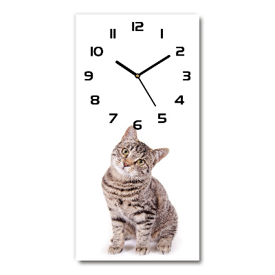 Vertical wall clock Cat