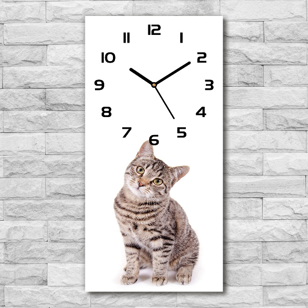 Vertical wall clock Cat