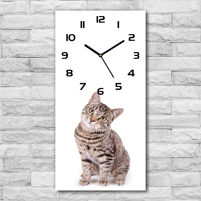 Vertical wall clock Cat