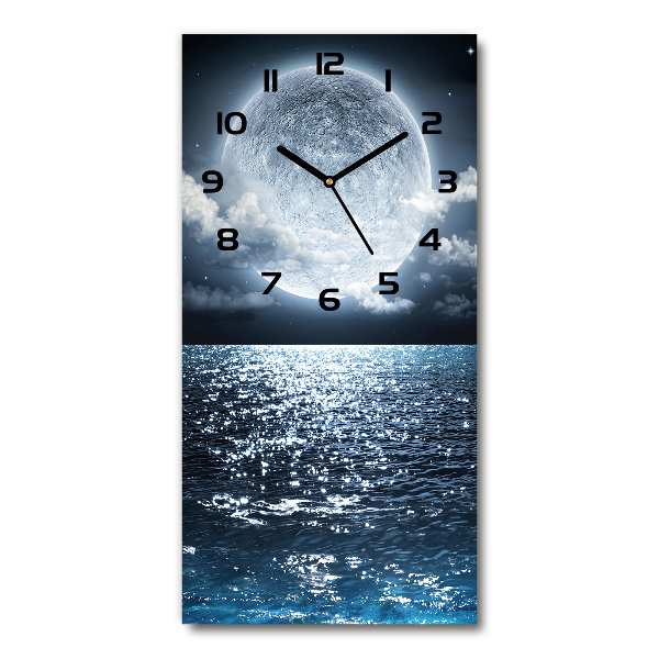 Vertical wall clock full moon