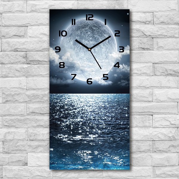 Vertical wall clock full moon