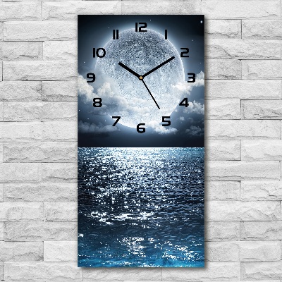 Vertical wall clock full moon