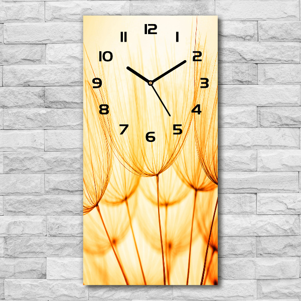 Vertical rectangular wall clock Dandelion seeds