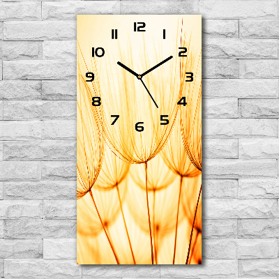 Vertical rectangular wall clock Dandelion seeds