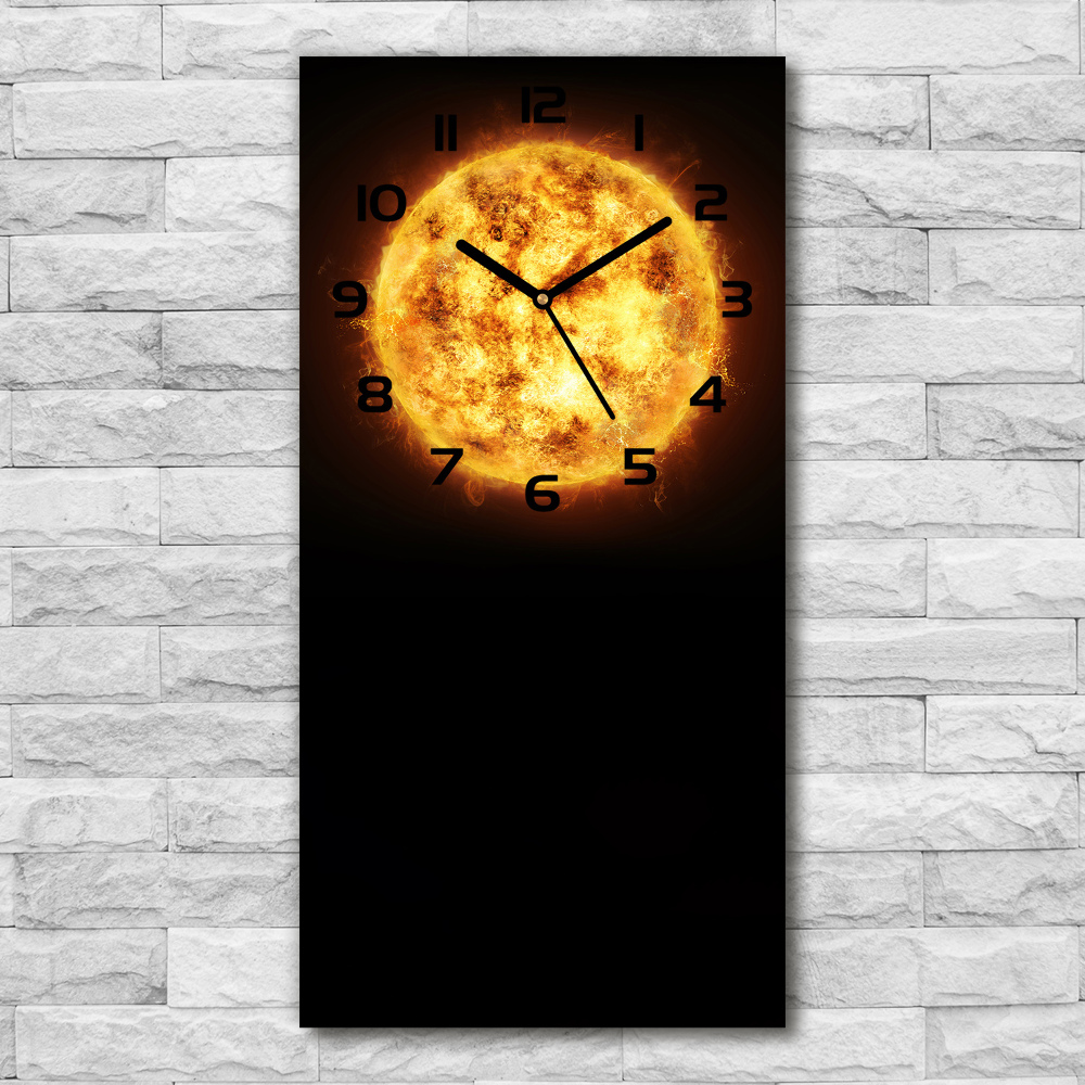 Vertical rectangular wall clock Sun