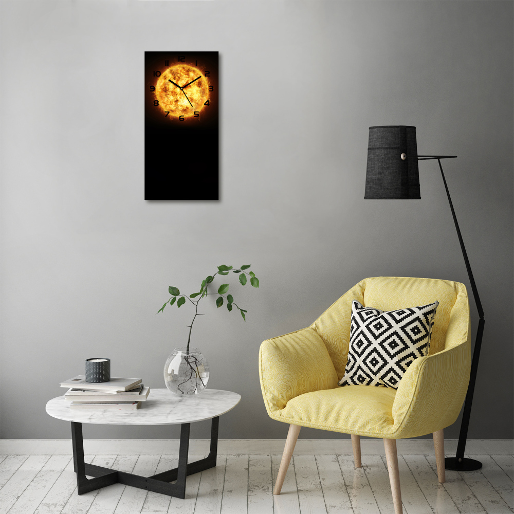 Vertical rectangular wall clock Sun