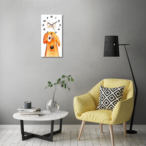 Vertical wall clock Dog