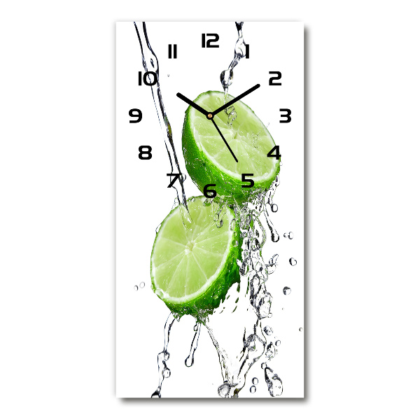 Modern vertical wall clock Lime