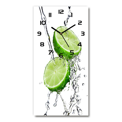 Modern vertical wall clock Lime