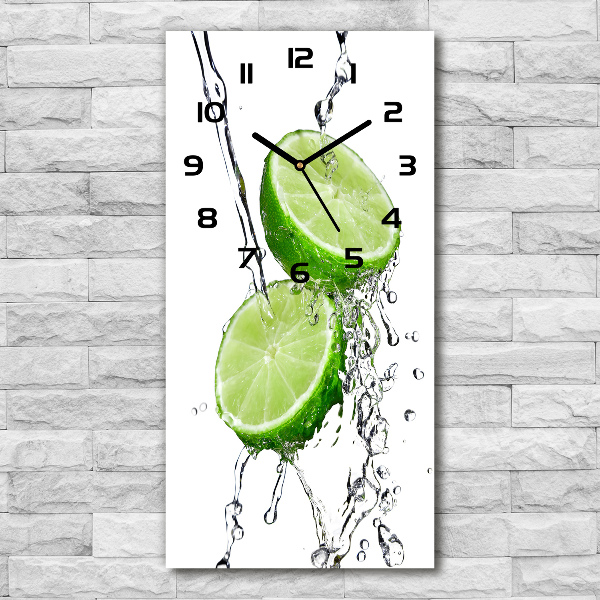 Modern vertical wall clock Lime