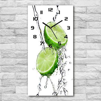 Modern vertical wall clock Lime