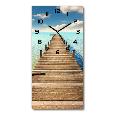 Modern vertical wall clock Wooden pier