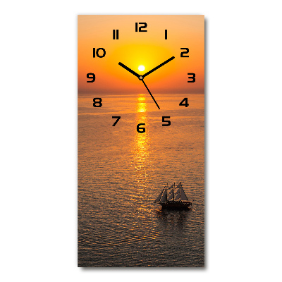 Vertical wall clock Sunset sea