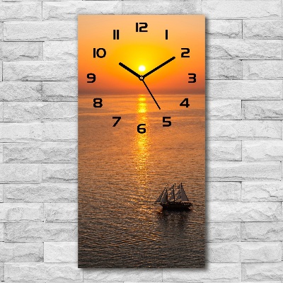 Vertical wall clock Sunset sea