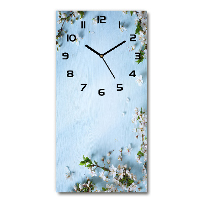 Vertical rectangular wall clock Cherry blossoms